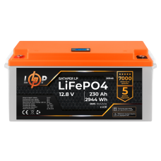 Акумулятор LP LiFePO4 для ДБЖ LCD 12V (12,8V) - 230 Ah (2944Wh) (BMS 80A/40A) пластик