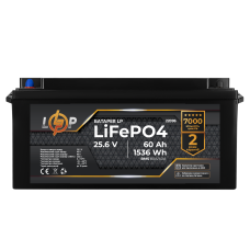 Акумулятор LP LiFePO4 25,6V - 60 Ah (1536Wh) (BMS 80A/40А) пластик для ДБЖ