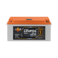 Аккумулятор LP LiFePO4 25,6V - 100 Ah (2560Wh) (BMS 100A/50А) пластик LCD Smart BT