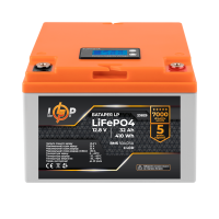 Аккумулятор LP LiFePO4 12,8V - 32 Ah (410Wh) (BMS 50А/25A) пластик LCD