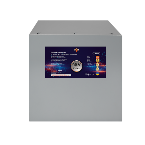 Акумулятор LP LiFePO4 48V (51,2V) - 230 Ah (11776Wh) (BMS 200A/100A) метал