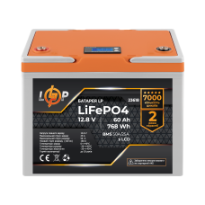 Акумулятор LP LiFePO4 12,8V - 60 Ah (768Wh) (BMS 50A/25А) пластик LCD