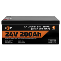 Аккумулятор LP LiFePO4 24V (25,6V) - 200 Ah (5120Wh) (Smart BMS 100А) с BT пластик для ИБП