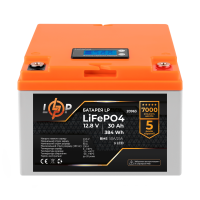 Аккумулятор LP LiFePO4 LCD 12V (12,8V) - 30 Ah (384Wh) (BMS 50A/25А) пластик