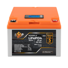 Акумулятор LP LiFePO4 12,8V - 32 Ah (410Wh) (BMS 30А/15A) пластик LCD
