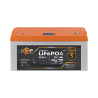 Акумулятор LP LiFePO4 25,6V - 100 Ah (2560Wh) (BMS 80A/80А) пластик LCD Smart BT