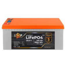 Акумулятор LP LiFePO4 LCD 24V (25,6V) - 140 Ah (3584Wh) (BMS 150A/75A) пластик
