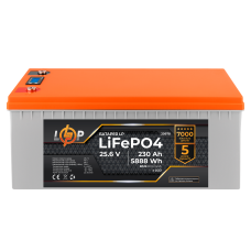 Акумулятор LP LiFePO4 LCD 24V (25,6V) - 230 Ah (5888Wh) (BMS 80A/40A) пластик