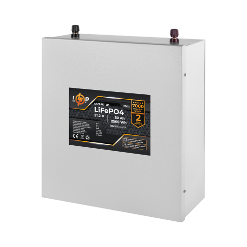 Акумулятор LP LiFePO4 51,2V - 50 Ah (2560Wh) (BMS 80A/40А) метал для ДБЖ