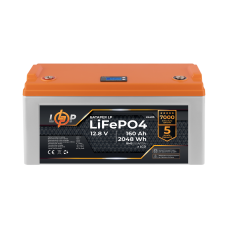 Акумулятор LP LiFePO4 12,8V - 160 Ah (2048Wh) (BMS 150A/75А) пластик LCD для ДБЖ