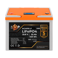 Аккумулятор LP LiFePO4 LCD 24V (25,6V) - 52 Ah (1331Wh) (BMS 60A/30А) пластик