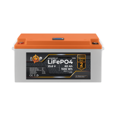 Акумулятор LP LiFePO4 25,6V - 60 Ah (1536Wh) (BMS 80A/40А) пластик LCD
