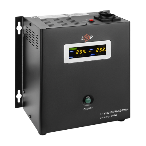 ДБЖ з правильною синусоїдою 12V LPY-W-PSW-500VA+(350Вт)5A/10A