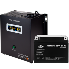 Комплект резервного живлення для котла LP (LogicPower) ДБЖ + AGM батарея (UPS 500VA + АКБ AGM 330W)