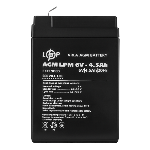 Акумулятор AGM LPM 6V - 4.5 Ah