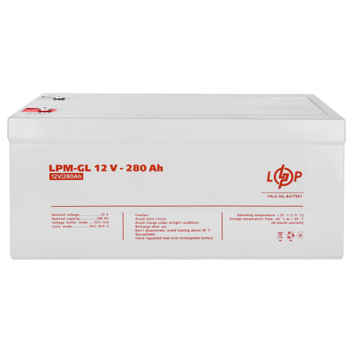 Акумулятор гелевий LPM-GL 12V - 280 Ah