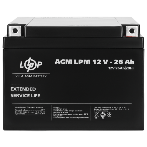 Акумулятор AGM LPM 12V - 26 Ah