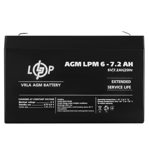 Акумулятор AGM LPM 6V - 7.2 Ah