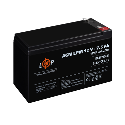 Акумулятор AGM LPM 12V - 7.5 Ah
