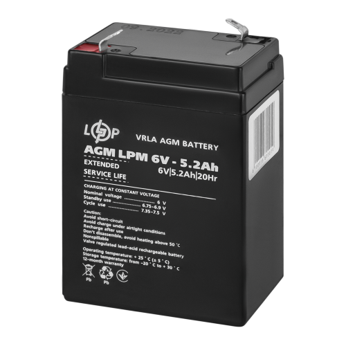 Акумулятор AGM LPM 6V - 5.2 Ah
