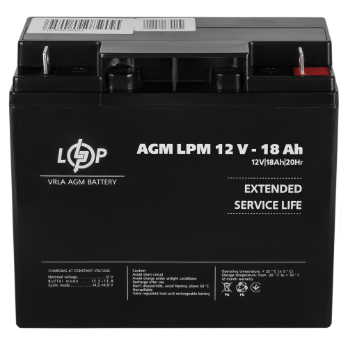 Акумулятор AGM LPM 12V - 18 Ah