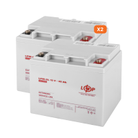 Комплект из двух аккумуляторных гелевых батарей для ИБП 12V 90Ah (45Ah + 45Ah) 1080Wh