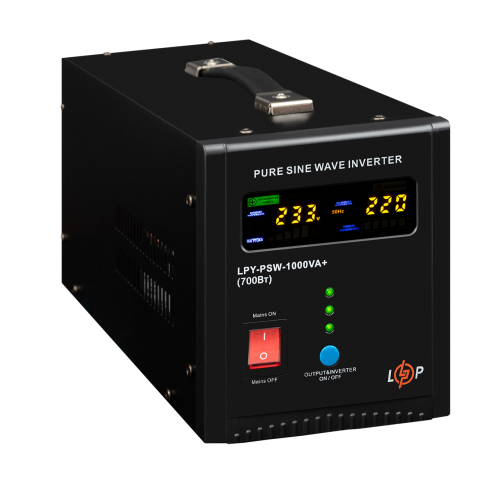 ДБЖ LogicPower LPY-PSW-1000VA+ (700Вт) 10A/15A з правильною синусоїдою 12V