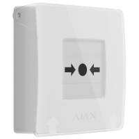 Бездротова програмована кнопка з механізмом скидання Ajax ManualCallPoint Jeweller White
