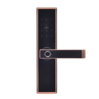 Замок біометричний автономний Trinix TRL-5109BTF Red Bronze Right з Bluetooth, зчитувачем відбитків пальців і карт Mifare