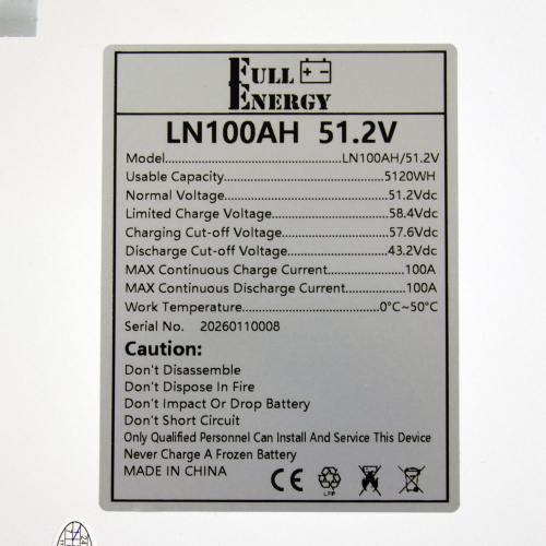 5KW/H LiFePO4 battery для системи зберігання енергії Full Energy 6.2кВт