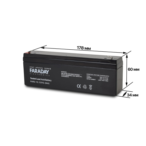 Акумулятор 12В 2 Аг для ДБЖ Faraday Electronics FAR2-12