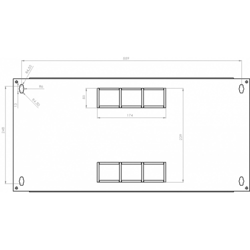 Шафа серверна CMS 6U 600 x 500 x 373 UA-MGSWL65B для мережевого обладнання