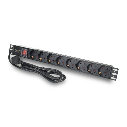 Мережевий фільтр AXON LINK ALPDU-8 8 розеток с кабелем 1.8 м, нім. станд., 16А, 19'' з вимикачем