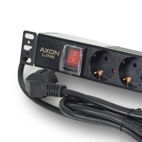 Мережевий фільтр AXON LINK ALPDU-8 8 розеток с кабелем 1.8 м, нім. станд., 16А, 19'' з вимикачем