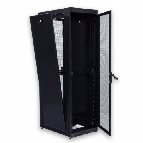 Шафа серверна CMS 42U 610 х 865 UA-MGSE4268MPB посилена з перфорованими дверима для мережевого обладнання