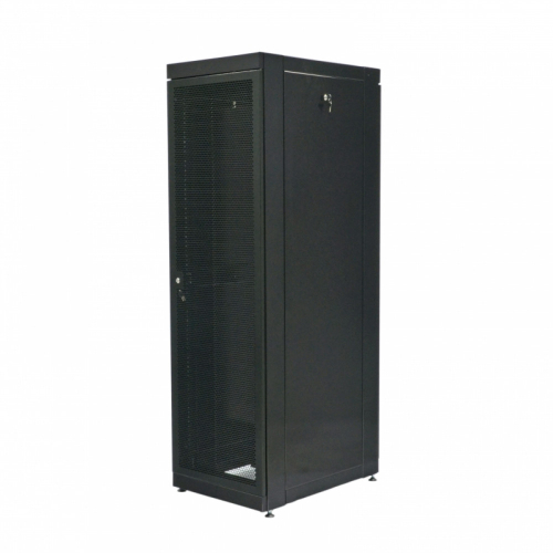 Шафа серверна CMS 42U 610 х 865 UA-MGSE4268MPB посилена з перфорованими дверима для мережевого обладнання