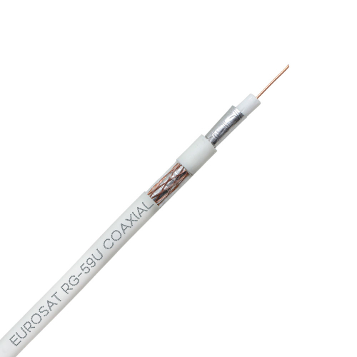Коаксиальный кабель RG-59 EUROSAT 3C2V-/32CCa белый 100м