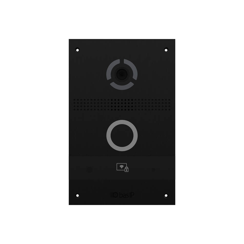 IP панель виклику Bas-IP AV-08FB black з розпізнаванням облич і зчитувачем UKEY