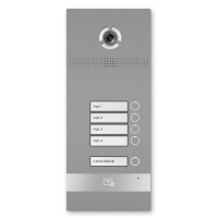 IP панель виклику на 4 абоненти Bas-IP BI-04 silver з розпізнаванням облич і зчитувачем UKEY для IP-домофонів