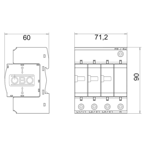 Обмежувач перенапруг OBO Bettermann Тип II V20-C 3+NPE-280 (5094656)