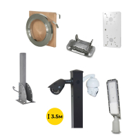 Комплект: Светильник светодиодный Lightwell ZY-DY11-65K-150W + Столб 103Р 3.5м + Кронштейн DS-1275ZJ + Бандажная лента SB 207 20х0,7 бухта 50м + Замок BCS-20 + Кронштейн ZelK КСУР (труба: 50) (длина трубы: 700)