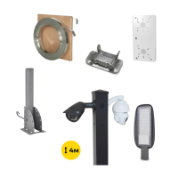 Комплект: Светильник светодиодный Lightwell ZY-DY11-65K-100W + Столб 103Р 4м + Кронштейн DS-1275ZJ + Бандажная лента SB 207 20х0,7 бухта 50м + Замок BCS-20 + Кронштейн ZelK КСУР (труба: 50) (длина трубы: 700)