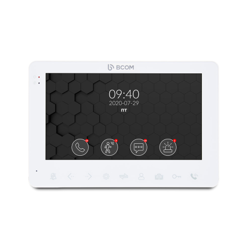 Комплект відеодомофону BCOM BD-780FHD White Kit: відеодомофон 7" і відеопанель
