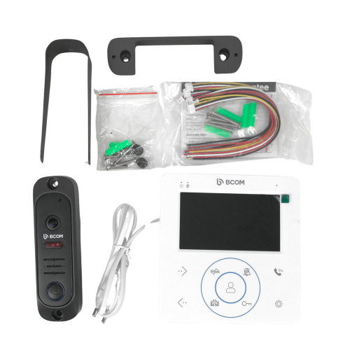 Комплект відеодомофона BCOM BD-480 White Kit: відеодомофон 4" та відеопанель