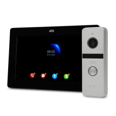 Комплект Wi-Fi відеодомофонa 7" ATIS AD-770FHD/T-Black з підтримкою Tuya Smart + AT-400FHD Silver