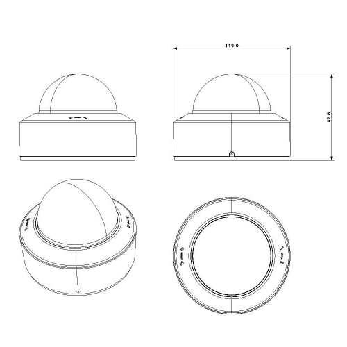IP-відеокамера 4 Мп Provision-ISR DAI-340IPEN-28-V5 (2.8 мм) з вбудованим мікрофоном і відеоаналітикою для системи відеонагляду
