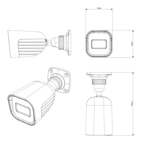 IP-відеокамера 4 Мп Provision-ISR BSH-340IPSN-28-G (2.8 мм) з вбудованим мікрофоном для системи відеонагляду