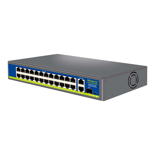Некерований 27-портовий PoE-комутатор Hisource Hi-F2421GBL-C з 24 портами PoE