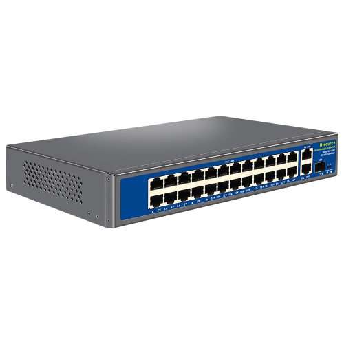 Керований 27-портовий PoE-комутатор Hisource Hi-S21-24GP2G1S з 24 портами PoE