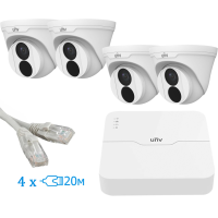 Комплект видеонаблюдения Uniview IP 4TURRET